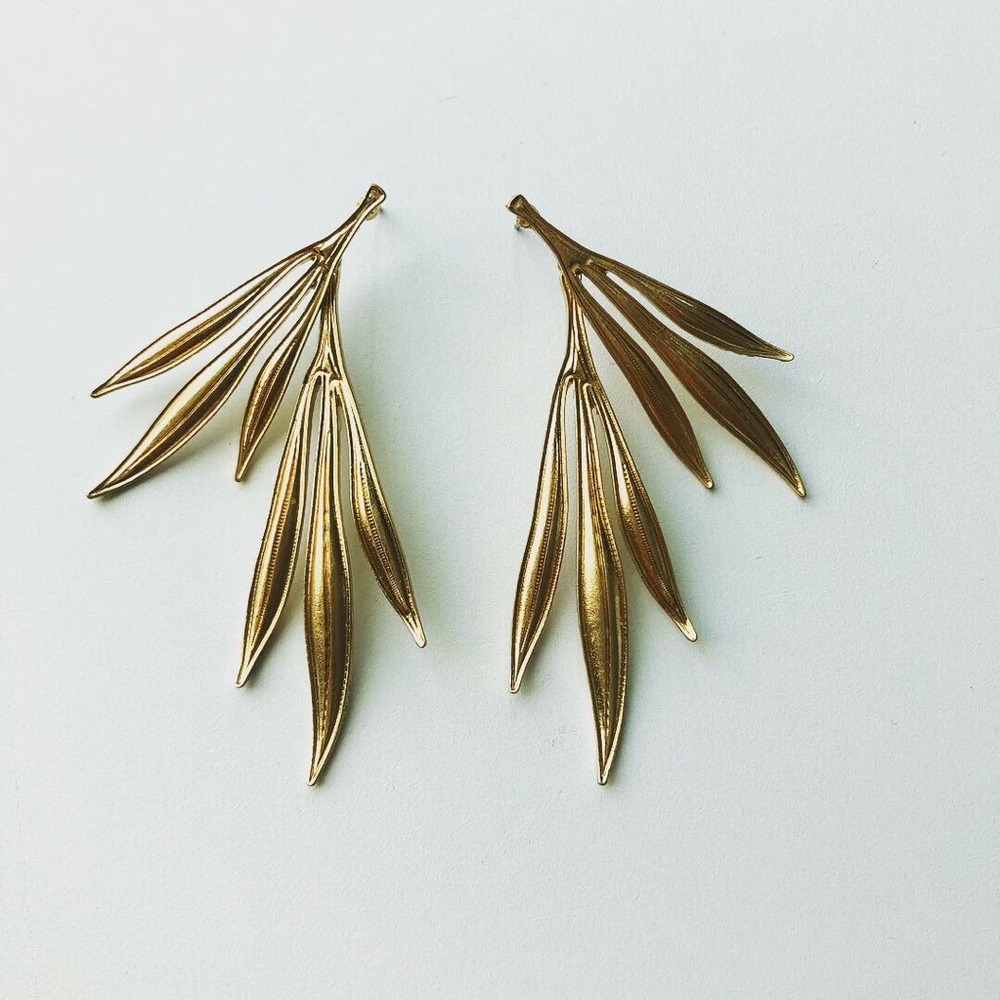 Thin Leaf Earrings